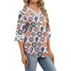 image:imageWIHOLL Womens Tops Eyelet Lace V Neck Bell Sleeve Blouses Dressy Casual Work Shirt 2026 Summer Spring Fashion ClothingBohopaisley