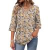 image:imageWIHOLL Womens Tops Eyelet Lace V Neck Bell Sleeve Blouses Dressy Casual Work Shirt 2026 Summer Spring Fashion ClothingCaramel Blossom