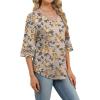 image:imageWIHOLL Womens Tops Eyelet Lace V Neck Bell Sleeve Blouses Dressy Casual Work Shirt 2026 Summer Spring Fashion ClothingCaramel Blossom