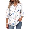 image:imageWIHOLL Womens Tops Eyelet Lace V Neck Bell Sleeve Blouses Dressy Casual Work Shirt 2026 Summer Spring Fashion ClothingWhite Greenery