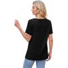 image:imageWIHOLL Womens Tops Short Sleeve T Shirts Pleated Dressy Casual Round Neck Summer Clothes Outfits Blouses Loose FitAblack