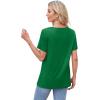image:imageWIHOLL Womens Tops Short Sleeve T Shirts Pleated Dressy Casual Round Neck Summer Clothes Outfits Blouses Loose FitAgreen
