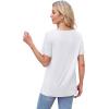 image:imageWIHOLL Womens Tops Short Sleeve T Shirts Pleated Dressy Casual Round Neck Summer Clothes Outfits Blouses Loose FitAwhite