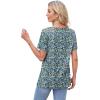 image:imageWIHOLL Womens Tops Short Sleeve T Shirts Pleated Dressy Casual Round Neck Summer Clothes Outfits Blouses Loose FitBlack Print