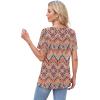 image:imageWIHOLL Womens Tops Short Sleeve T Shirts Pleated Dressy Casual Round Neck Summer Clothes Outfits Blouses Loose FitBohemia Print