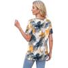 image:imageWIHOLL Womens Tops Short Sleeve T Shirts Pleated Dressy Casual Round Neck Summer Clothes Outfits Blouses Loose FitInk Flower