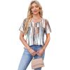image:imageWIHOLL Womens Tops Short Sleeve T Shirts Pleated Dressy Casual Round Neck Summer Clothes Outfits Blouses Loose FitTie Dye