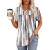 image:imageWIHOLL Womens Tops Short Sleeve T Shirts Pleated Dressy Casual Round Neck Summer Clothes Outfits Blouses Loose FitTie Dye