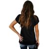 image:imageWIHOLL Womens Tops V Neck Summer Petal Sleeve Casual TshirtsBlack