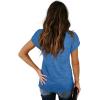 image:imageWIHOLL Womens Tops V Neck Summer Petal Sleeve Casual TshirtsBlue
