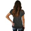 image:imageWIHOLL Womens Tops V Neck Summer Petal Sleeve Casual TshirtsDeepgrey