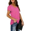 image:imageWIHOLL Womens Tops V Neck Summer Petal Sleeve Casual TshirtsDeeppink