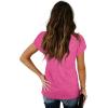 image:imageWIHOLL Womens Tops V Neck Summer Petal Sleeve Casual TshirtsDeeppink