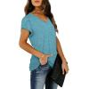 image:imageWIHOLL Womens Tops V Neck Summer Petal Sleeve Casual TshirtsGreygreen