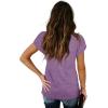 image:imageWIHOLL Womens Tops V Neck Summer Petal Sleeve Casual TshirtsLavender