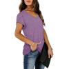 image:imageWIHOLL Womens Tops V Neck Summer Petal Sleeve Casual TshirtsLavender