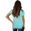 image:imageWIHOLL Womens Tops V Neck Summer Petal Sleeve Casual TshirtsLightgreen