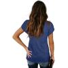 image:imageWIHOLL Womens Tops V Neck Summer Petal Sleeve Casual TshirtsNavy