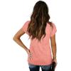 image:imageWIHOLL Womens Tops V Neck Summer Petal Sleeve Casual TshirtsPink