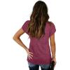 image:imageWIHOLL Womens Tops V Neck Summer Petal Sleeve Casual TshirtsPurple