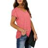 image:imageWIHOLL Womens Tops V Neck Summer Petal Sleeve Casual TshirtsRed
