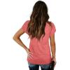 image:imageWIHOLL Womens Tops V Neck Summer Petal Sleeve Casual TshirtsRed