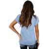 image:imageWIHOLL Womens Tops V Neck Summer Petal Sleeve Casual TshirtsSkyblue