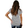 image:imageWIHOLL Womens Tops V Neck Summer Petal Sleeve Casual TshirtsZ0striped Black