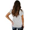 image:imageWIHOLL Womens Tops V Neck Summer Petal Sleeve Casual TshirtsZ0striped Grey