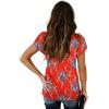 image:imageWIHOLL Womens Tops V Neck Summer Petal Sleeve Casual TshirtsZ2floral Red
