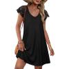 image:imageWIHOLL Dresses for Women Summer Casual Wedding Guest Dress Lace Short Sleeve Cute Sundresses Fashion Beach Vacation Clothes1black