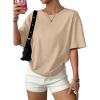 image:imageWIHOLL Oversized Tshirts for Women Summer Crew Neck Short Sleeve Graphic Tees Casual Loose Fit Workout Tops 2026Beige