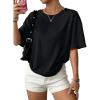image:imageWIHOLL Oversized Tshirts for Women Summer Crew Neck Short Sleeve Graphic Tees Casual Loose Fit Workout Tops 2026Black