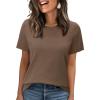 image:imageWIHOLL Short Sleeve Sweater for Women Trendy Summer Tops 2026 Early Spring Fashion Business Casual Outfits03  Brown
