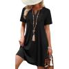 image:imageWIHOLL Summer Dresses for Women Casual Tshirt Boho Dress Wedding Guest Dresses Short Sleeve Fashion Beach Vacation Clothes0black