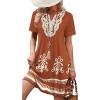 image:imageWIHOLL Summer Dresses for Women Casual Tshirt Boho Dress Wedding Guest Dresses Short Sleeve Fashion Beach Vacation Clothes1orange Flower
