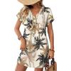 image:imageWIHOLL Summer Dresses for Women with Sleeves Midi Dress Button Down Beach Vacation Casual Dresses Fashion ClothingTropical Palms