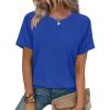 image:imageWIHOLL Summer Tops for Women 2026 Trendy Short Sleeve Shirts Crew Neck Tops Curved Hem Fashion ClothingBlue