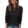 image:imageWIHOLL Sweaters for Women Crewneck Crochet Tops Long Sleeve 2025 Fall Winter Outfits Fashion ClothingBlack