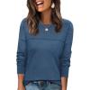 image:imageWIHOLL Sweaters for Women Crewneck Crochet Tops Long Sleeve 2025 Fall Winter Outfits Fashion ClothingBlue