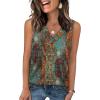 image:imageWIHOLL Tank Top for Women Summer Outfits V Neck T Shirts Trendy Eyelet Sleeveless Basic Beach Vacation ClothesEthnic Floral