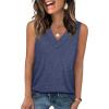 image:imageWIHOLL Tank Tops for Women Summer V Neck T Shirts Trendy Sleeveless Basic Tees Fashion ClothingDenim Blue