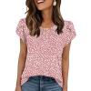 image:imageWIHOLL Women T Shirts Pleated Petal Sleeve Tops Cute Dressy Casual BlousesApink Dot