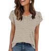 image:imageWIHOLL Women T Shirts Pleated Petal Sleeve Tops Cute Dressy Casual BlousesAstripe