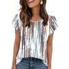 image:imageWIHOLL Women T Shirts Pleated Petal Sleeve Tops Cute Dressy Casual BlousesBprint 03