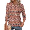 image:imageWIHOLL Womens 34 Length Sleeve Tops Crewneck Ruched Summer Shirts 2026 Business Casual Outfits Blouses Spring Clothes08  Boho