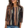 image:imageWIHOLL Womens Blouses Dressy Casual 34 Length Sleeve Tops Spring Summer Shirts Business Casual Outfits VacationPattern Striped