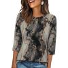 image:imageWIHOLL Womens Blouses Dressy Casual 34 Length Sleeve Tops Spring Summer Shirts Business Casual Outfits VacationPattern Tie Dye
