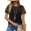 image:imageWIHOLL Womens Summer Tops Trendy Ruffle Sleeve Shirts Casual Chiffon Blouses Beach Vacation Clothes0vintage Leopard