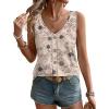 image:imageWIHOLL Womens Tank Tops Loose Casual Summer Tops Eyelet V Neck Basic Sleeveless Shirts Trendy 2026Printbeige